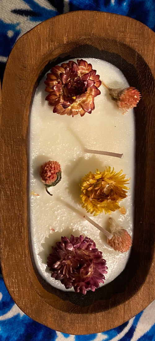 Wooden Lily Stargazer Floral Soy Wax Candle